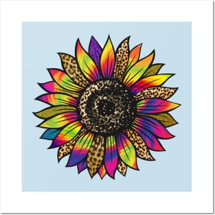 Vibrant Blooms the Tie Dye Sunflower Posters and Art